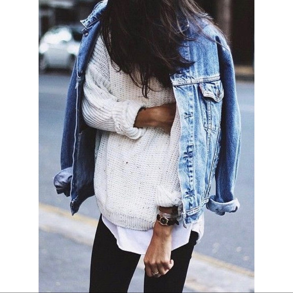 UO Staring at Stars Distressed Crochet Sweater